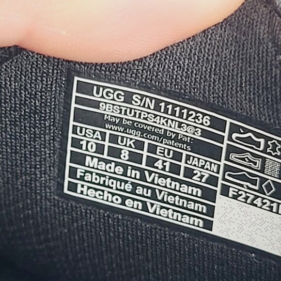 UGG Women's Black White Laton Trim Fur Slip-On Casual Slide Sandal Size 10 - Picture 6 of 7